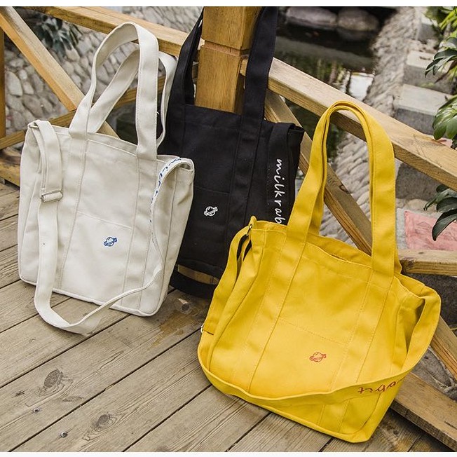 No.47 Korean design canvas bag 2 handle Katsa bag Shopee Philippines