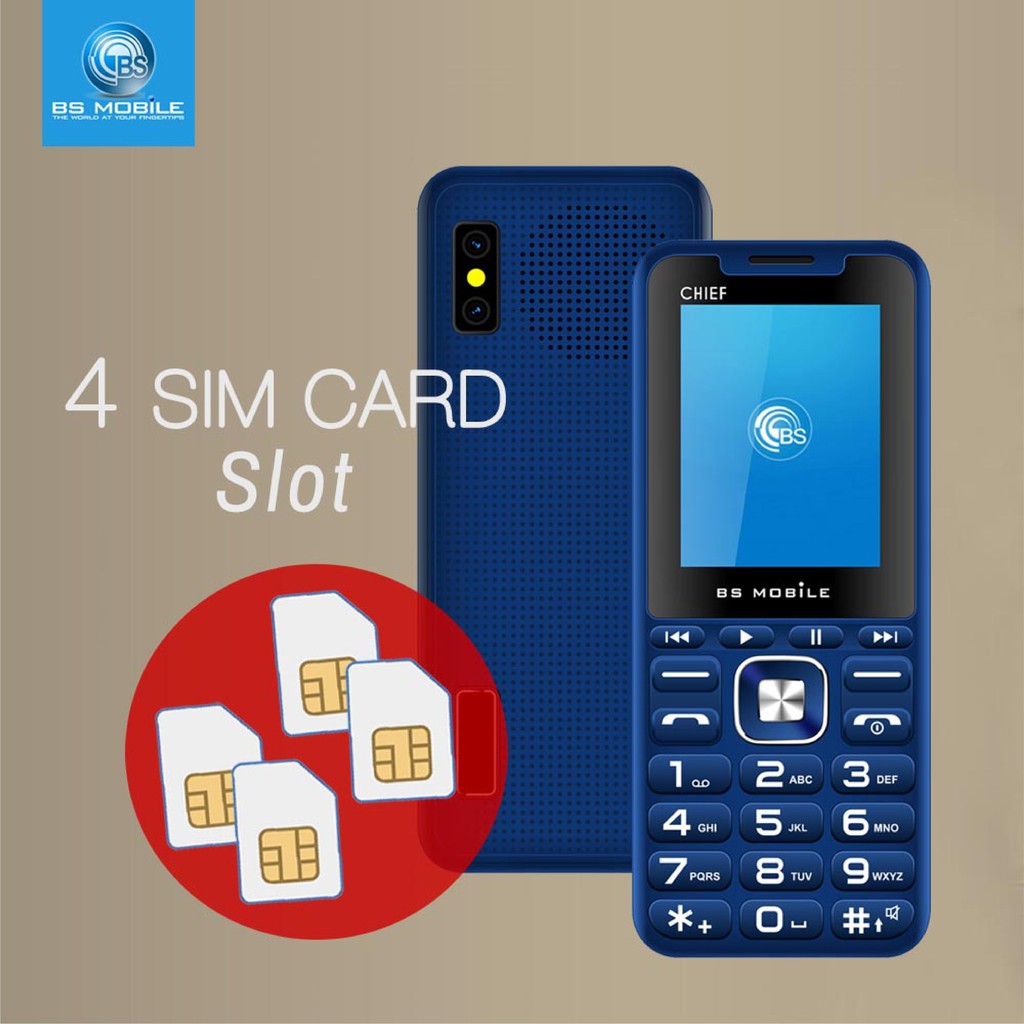 Bs Mobile Chief Basic Phone With 4 Sim Active Powerbank Function