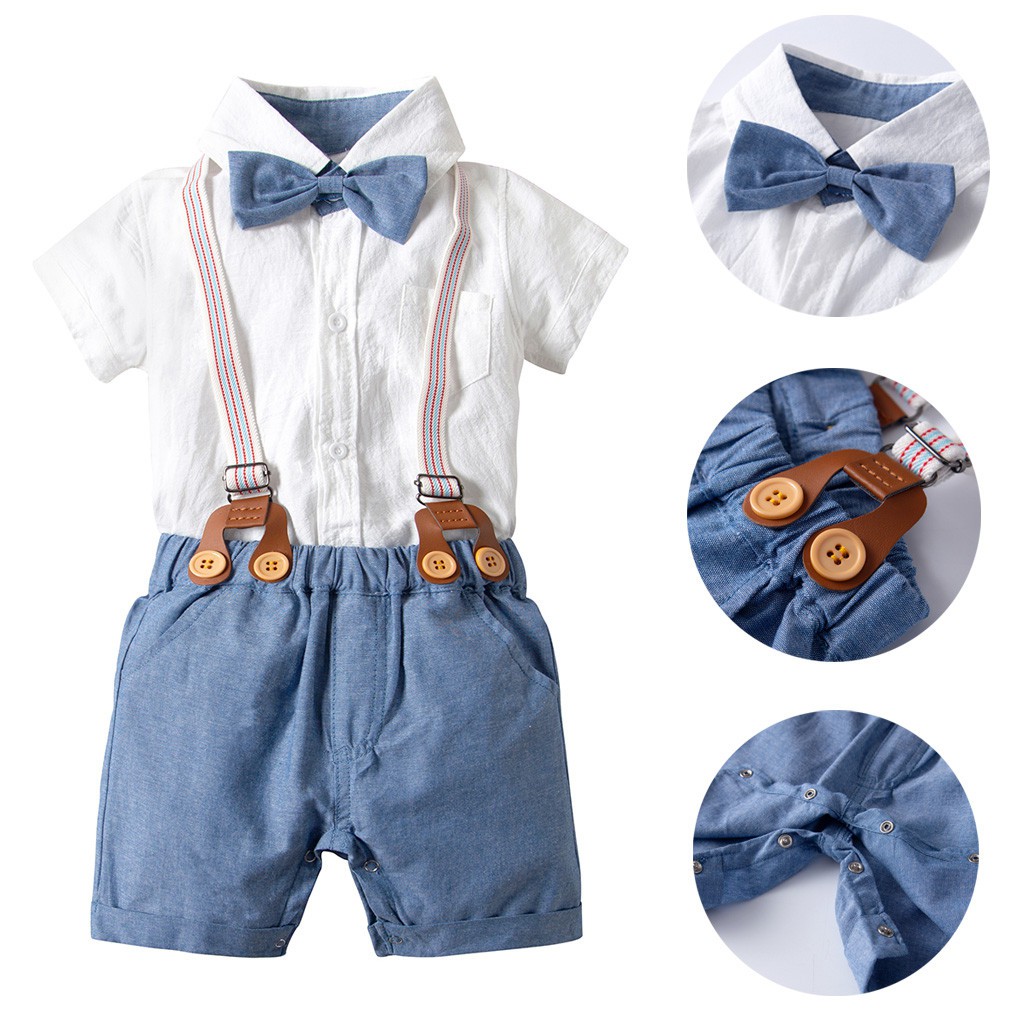 baby boy suspenders shorts outfit