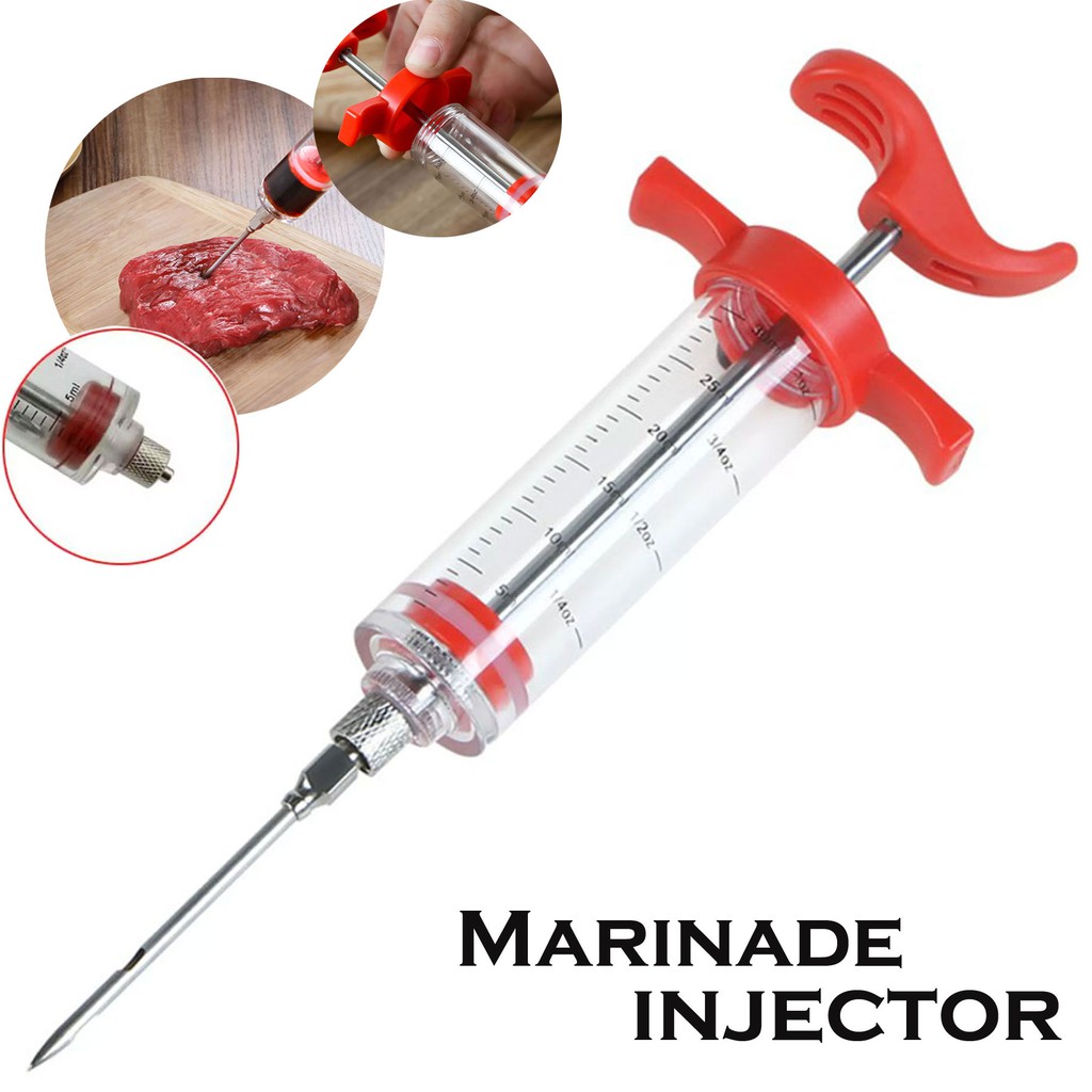 Stainless Steel Meat Injector Flavor Injector Needle 5X Meat Marinade Injector Needle Replacement for Steak Barbecue Pork Chicken Grill Flavor Turkey Marinated Syringe Needle 