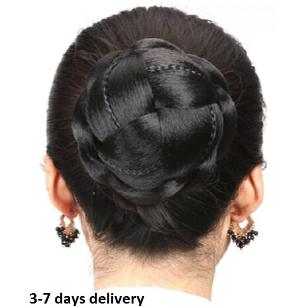 Synthetic Hair Bun Chignon Extension Braided Style Shopee