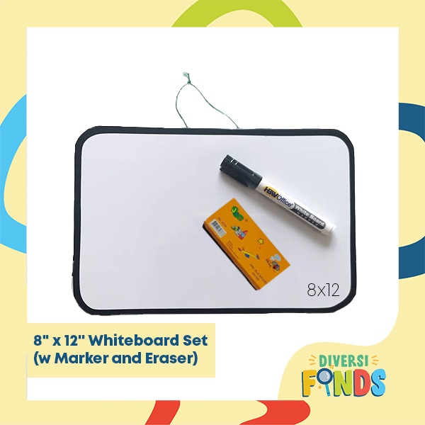 Whiteboard ONLY or Whiteboard Set (with Marker and Eraser) - 8" x 12