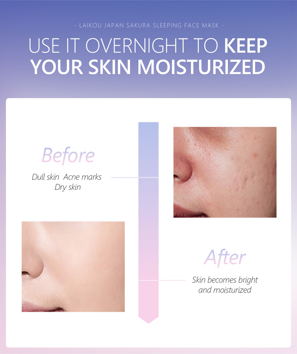 LAIKOU Japan Sakura Facial Sleeping Mask Whitening Cherry Blossom No