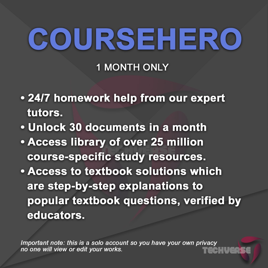 Course Hero Access Study Resources Course Notes Test Prep And More Shopee Philippines