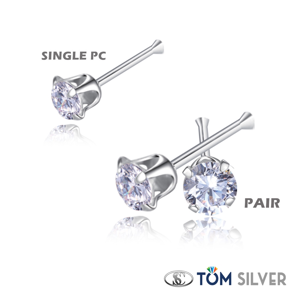 Tom Silver 92.5 Genuine Italy Silver Nose Pin ESS471 2MM And 4MM