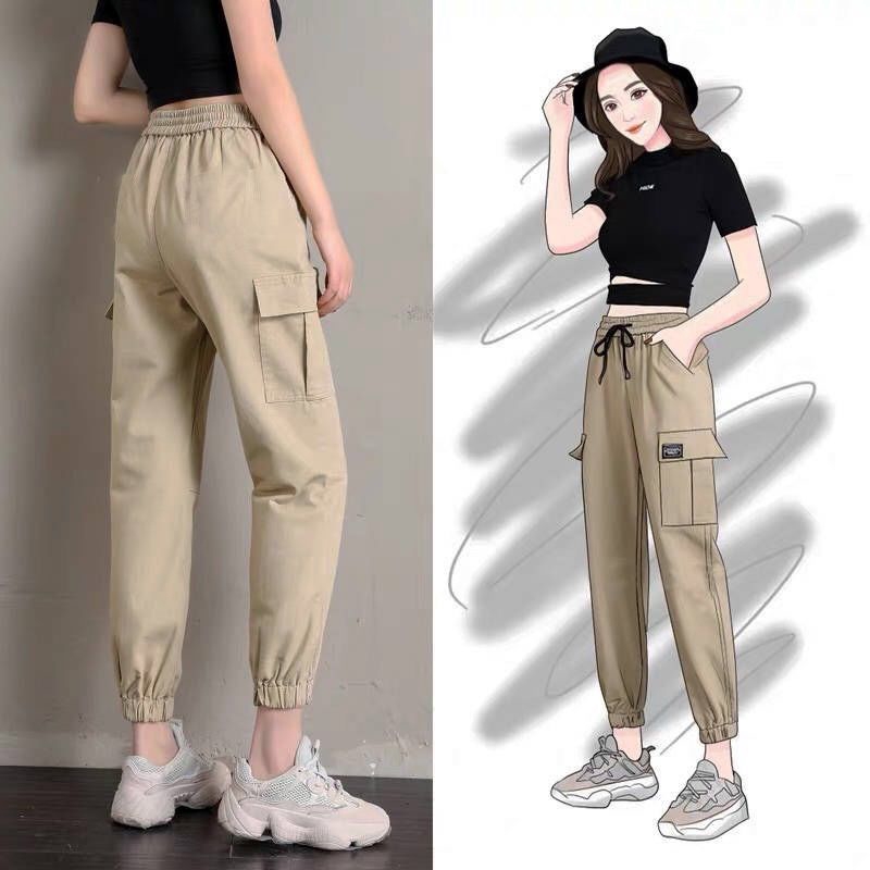 Women's Multi Pockets Jogger Pants | Shopee Philippines