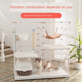 Free Combination Cat Cage Home IndoorDIYLarge Space Cat Nest Villa Pet Housekeeper Pet Large Rabbit 