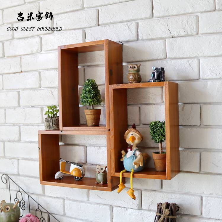 Zakka Retro Old Storage Plaid Wall Hanging Shop Display Cabinet Shopee Philippines