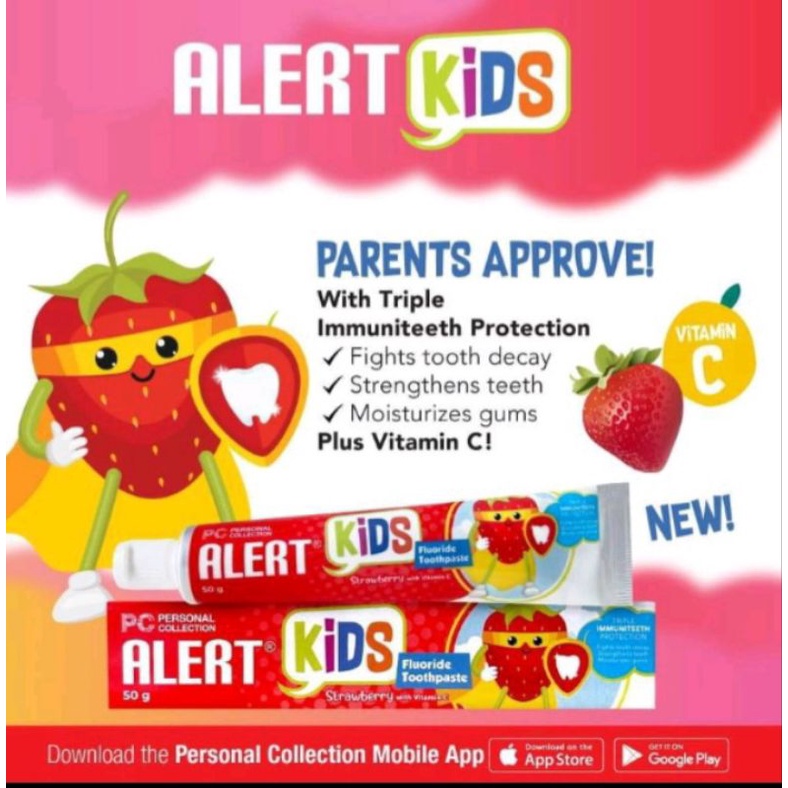 ALERT KIDS YUMMY BERRIES and STRAWBERRY FLOURIDE TOOTHPASTE (50g