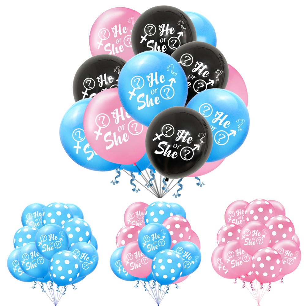 10pcs Set He Or She Balloons Gender Reveal Kids Birthday Baby Shower Party Decoration Shopee Philippines