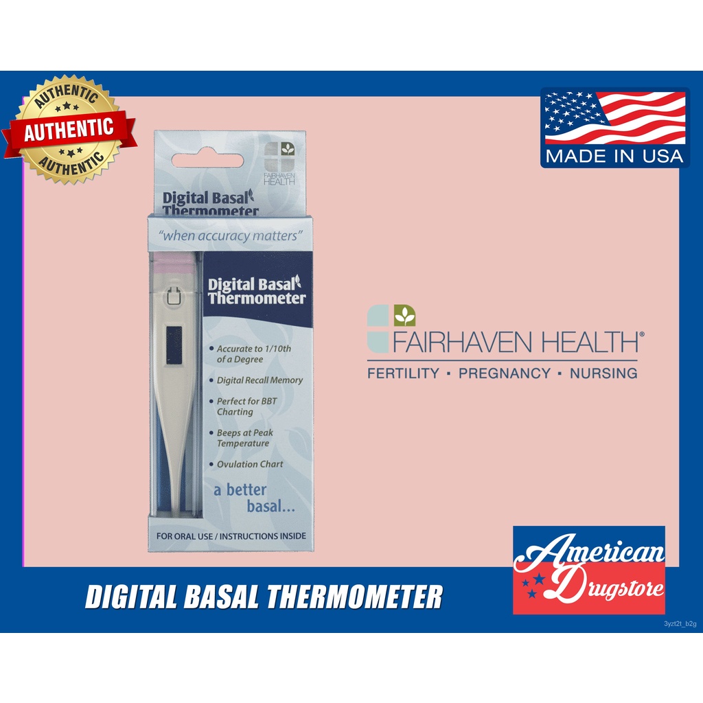 Fairhaven Health Basal Body Thermometer BBT with Memory Recall, Ideal