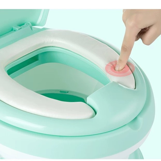 green toilet seat