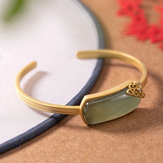 PANAOBENNatural Sapphire Bracelet Xiangyun Rectangular Retro Small Group Design Adjustable Jewelry For Women Sterling Silver Gilded Bracelet Women Men Fashion Accessories Friendship Couple Gemstone Rainbow Antique Animal Bohemian Moonstone Chain #8