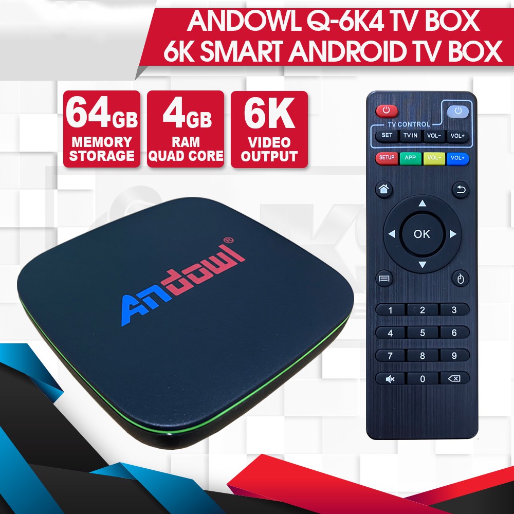 ANDOWL Q6K4 TV Box 6K Smart Android TV Box 4GB Ram 64GB Internal