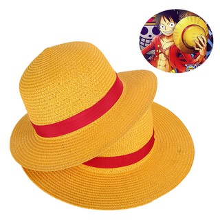 Boy Girl One Piece Anime Cap Straw Hat Neck String Luffy Flat Hats ...