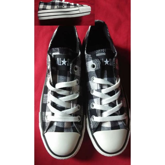 black and white checkered converse