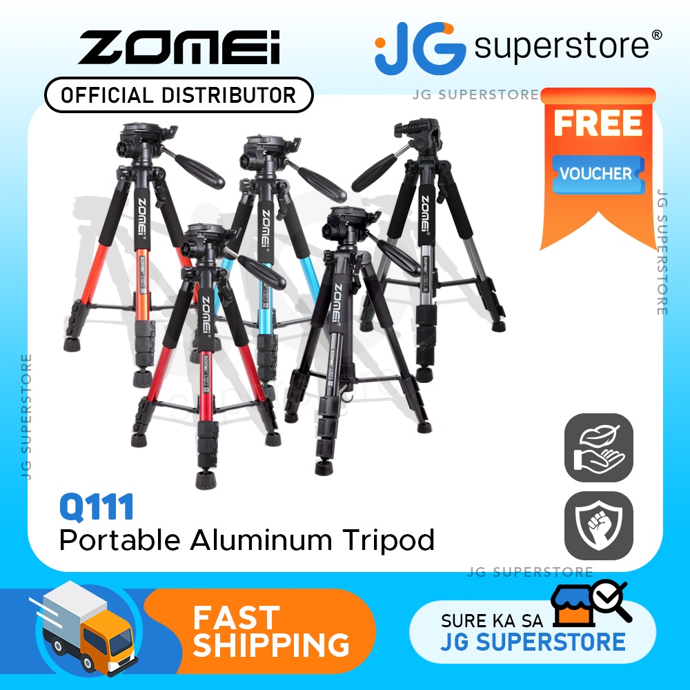 Q111 Professional Portable Travel Aluminum Camera Tripod&Pan Head for SLR DSLR Digital Camera Three color