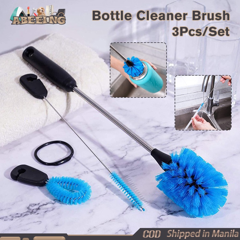 3Pcs Long Handle Bottle Cleaner Brush Set Baby Bottle Cleaner Brush