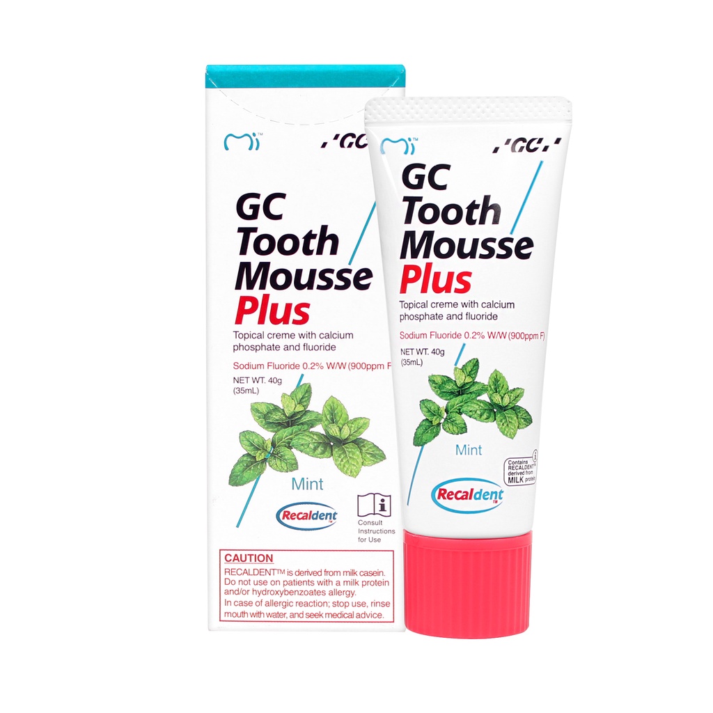 GC Tooth Mousse Topical creme with bio-available calcium and phosphate