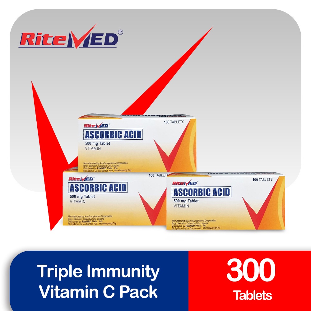 Triple Immunity Vitamin C Pack Ritemed Ascorbic Acid S Boxes Shopee Philippines