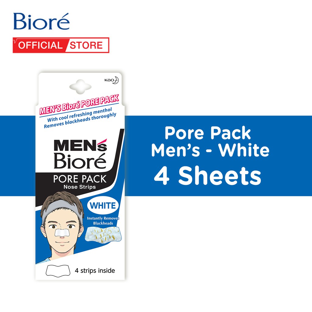 Biore Pore Pack Nose Strips Men's White Shopee Philippines