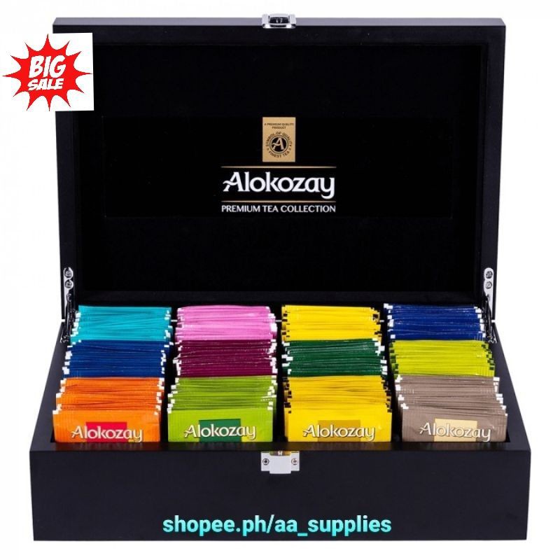ALOKOZAY PREMIUM TEA ASSORTMENT 144 TEA BAGS IN WOODEN CHEST Shopee