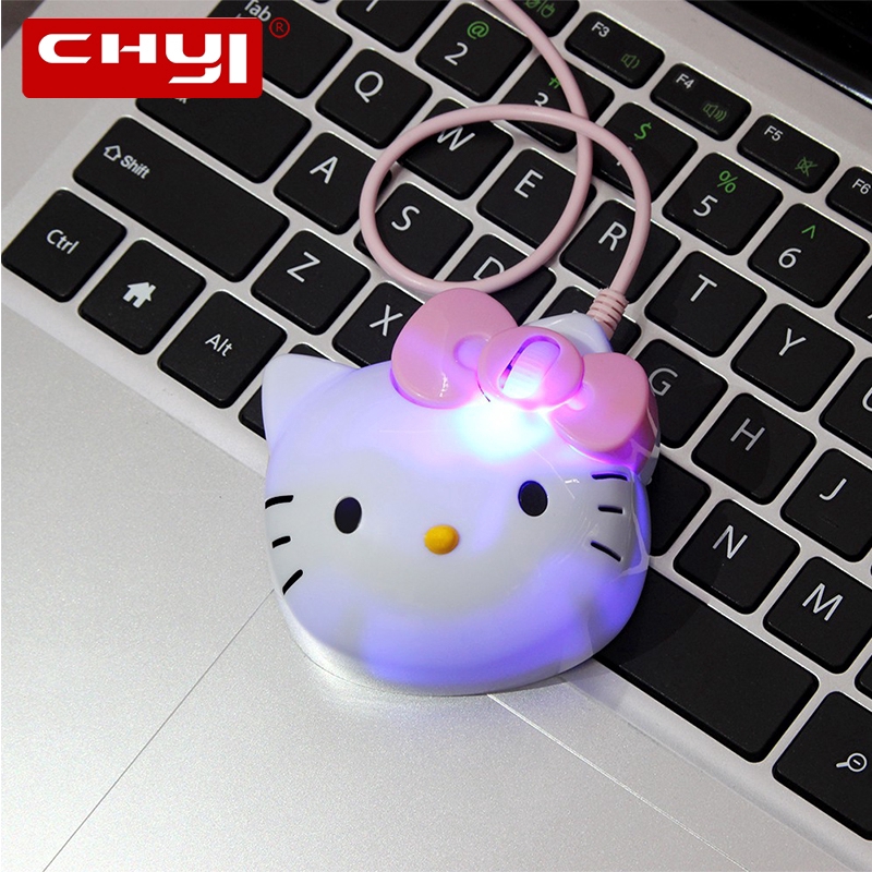 Mini Wired Optical Mouse For Hello Kitty Mold Mouse Cute Cat Computer Mice For PC Laptop Kids