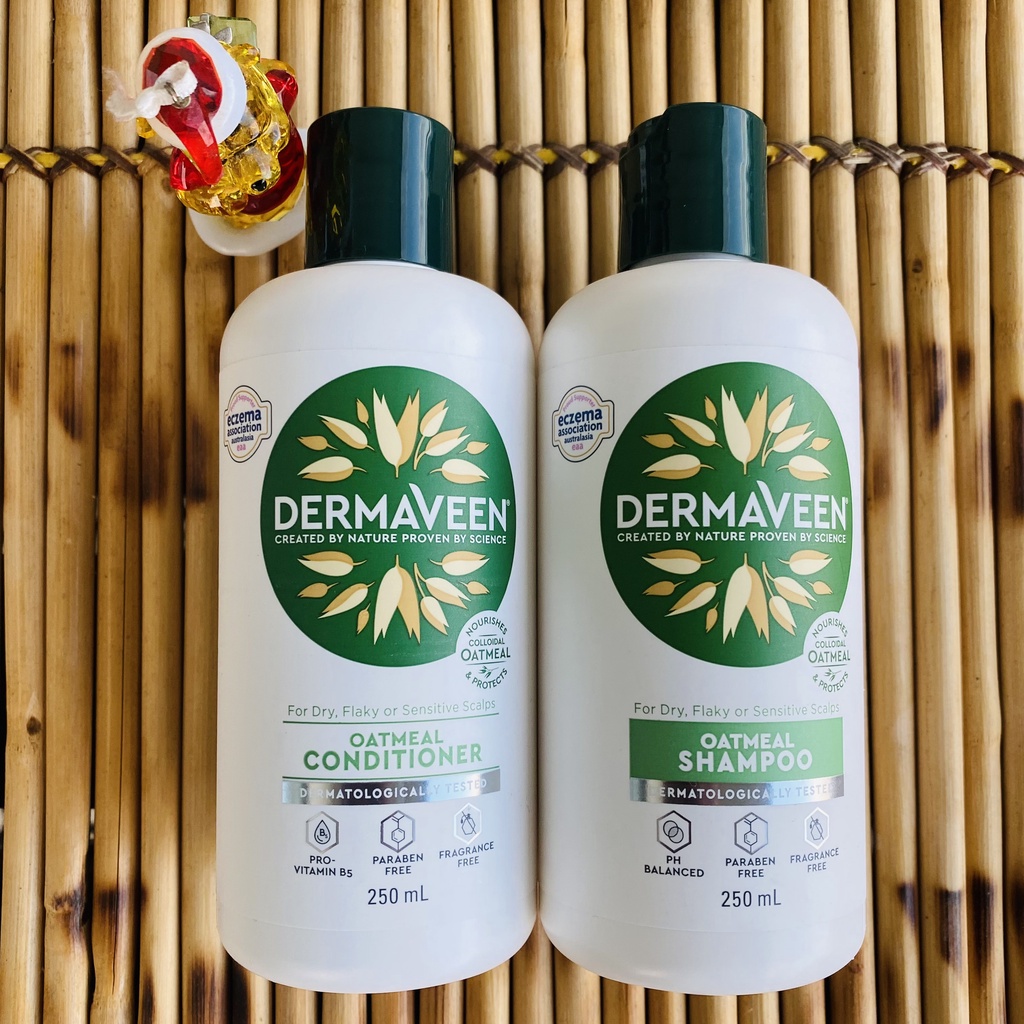 DermaVeen Oatmeal Shampoo and Conditioner for Dry, Flaky or Sensitive Scalps 250mL VEGAN