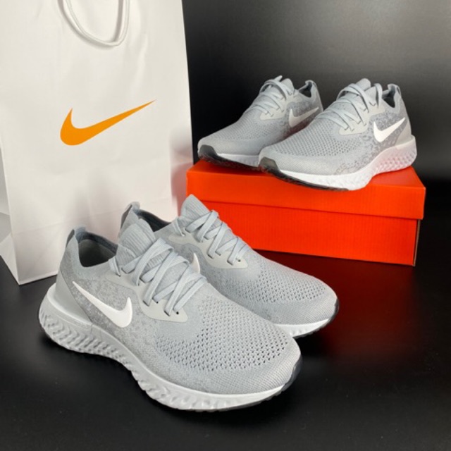 HOT Nike Epic React grey/white running shoes for woman or man with box and free socks | Shopee Philippines