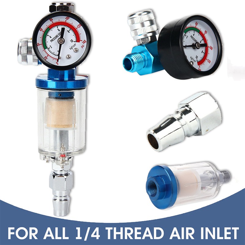 Spray Paint Gun Inline Air Oil Water Separator Filter Air Regulator