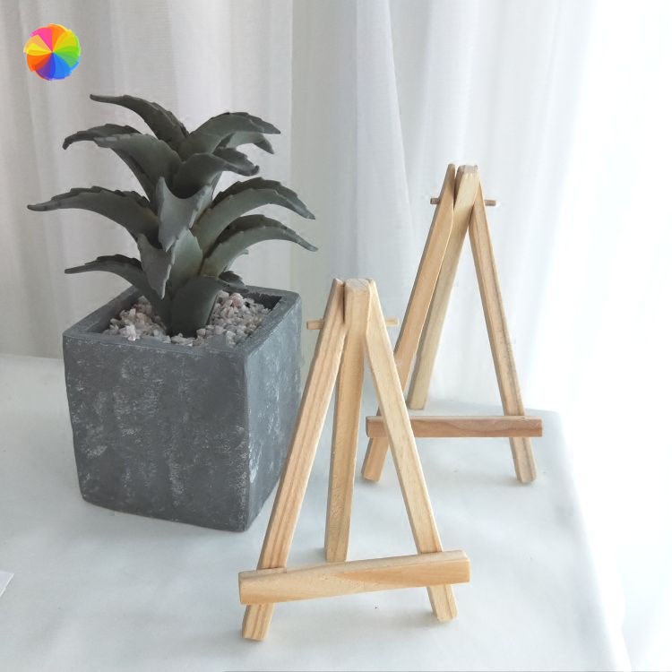 Small Easel Mobile Phone Holder Pine Creative Ornaments Mini Triangle ...