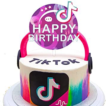 TIK Tok Birthday Cake Topper TIK Tok Hot Music Themed Fans Party ...