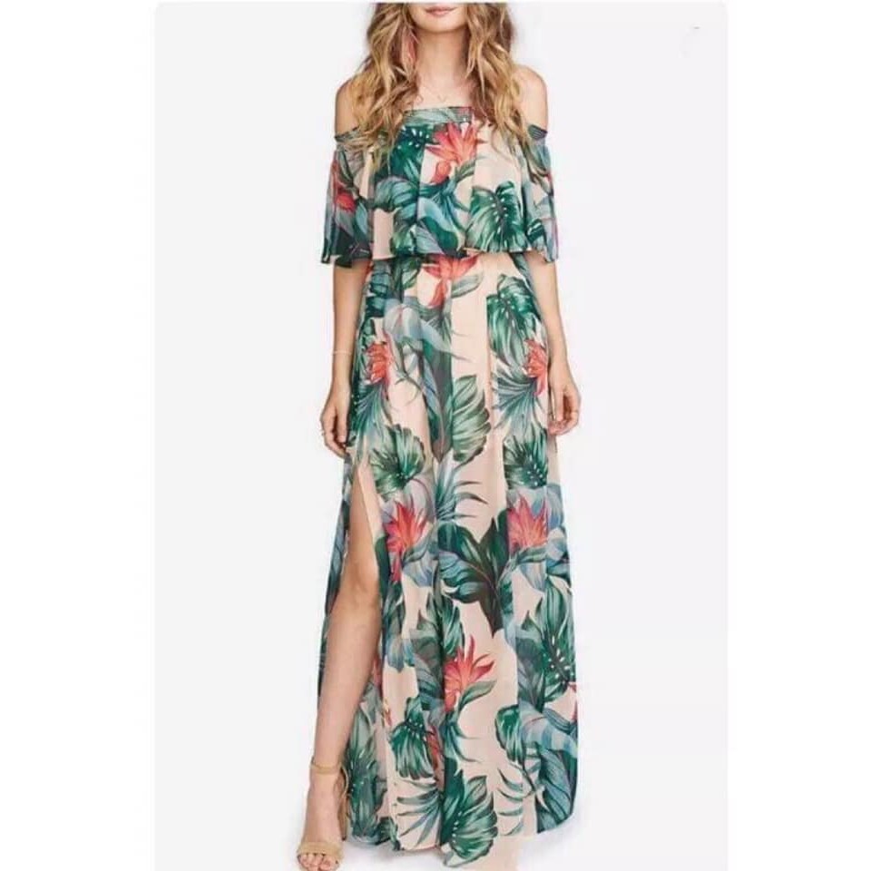 flowy off the shoulder maxi dress