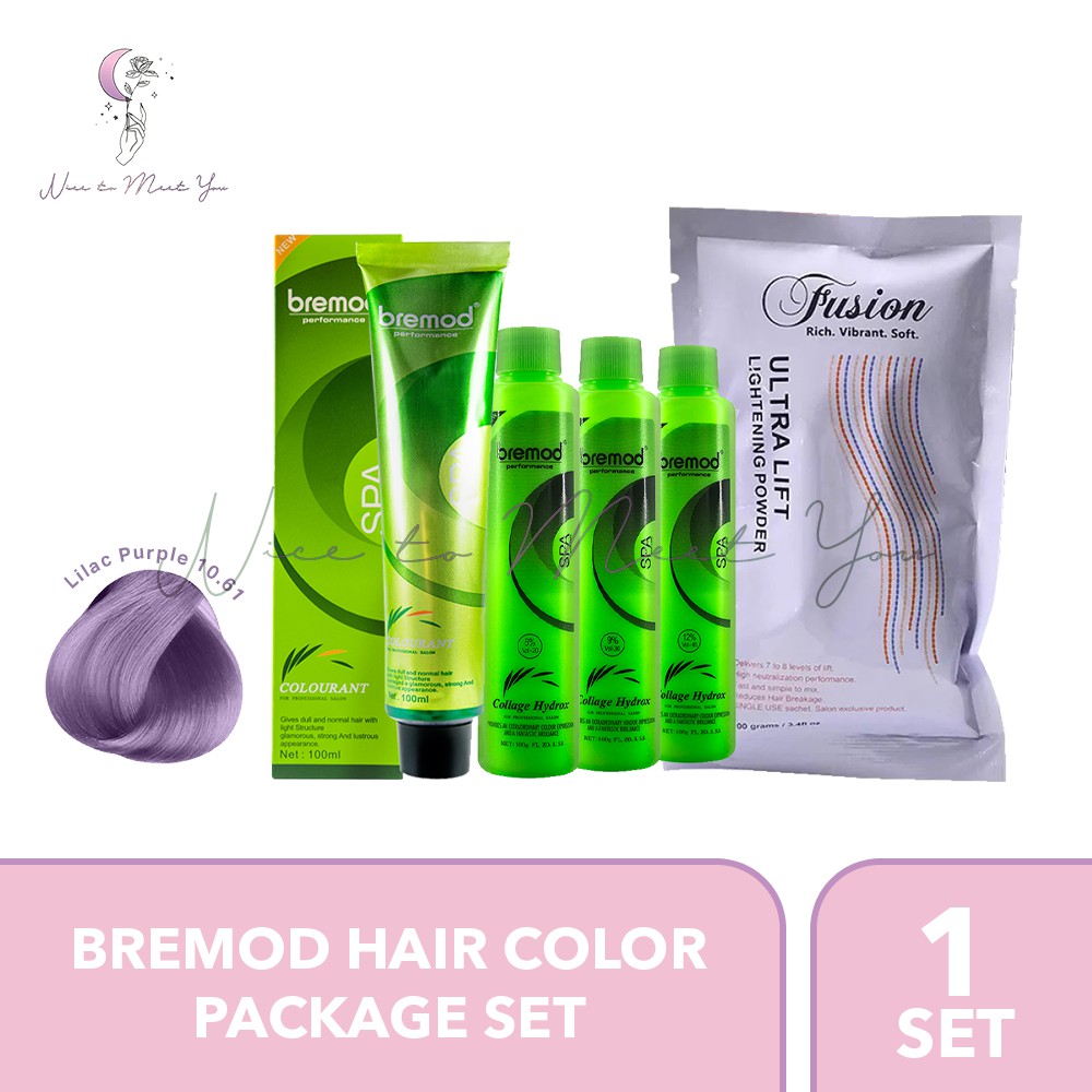 Bremod Hair Color Package (Lilac Purple 10.61) care beauty Shopee