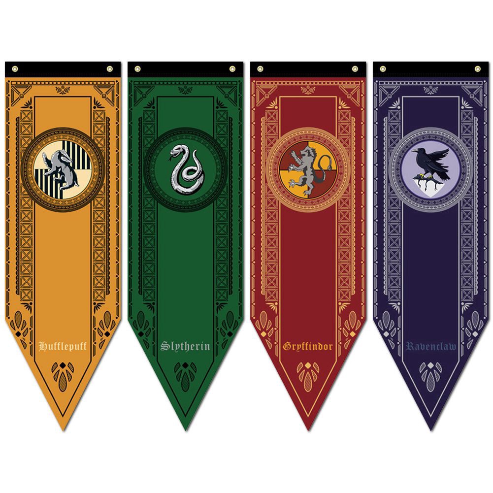 Harry Potter Gryffindor Slytherin Ravenclaw Hogwarts House Flag Banner