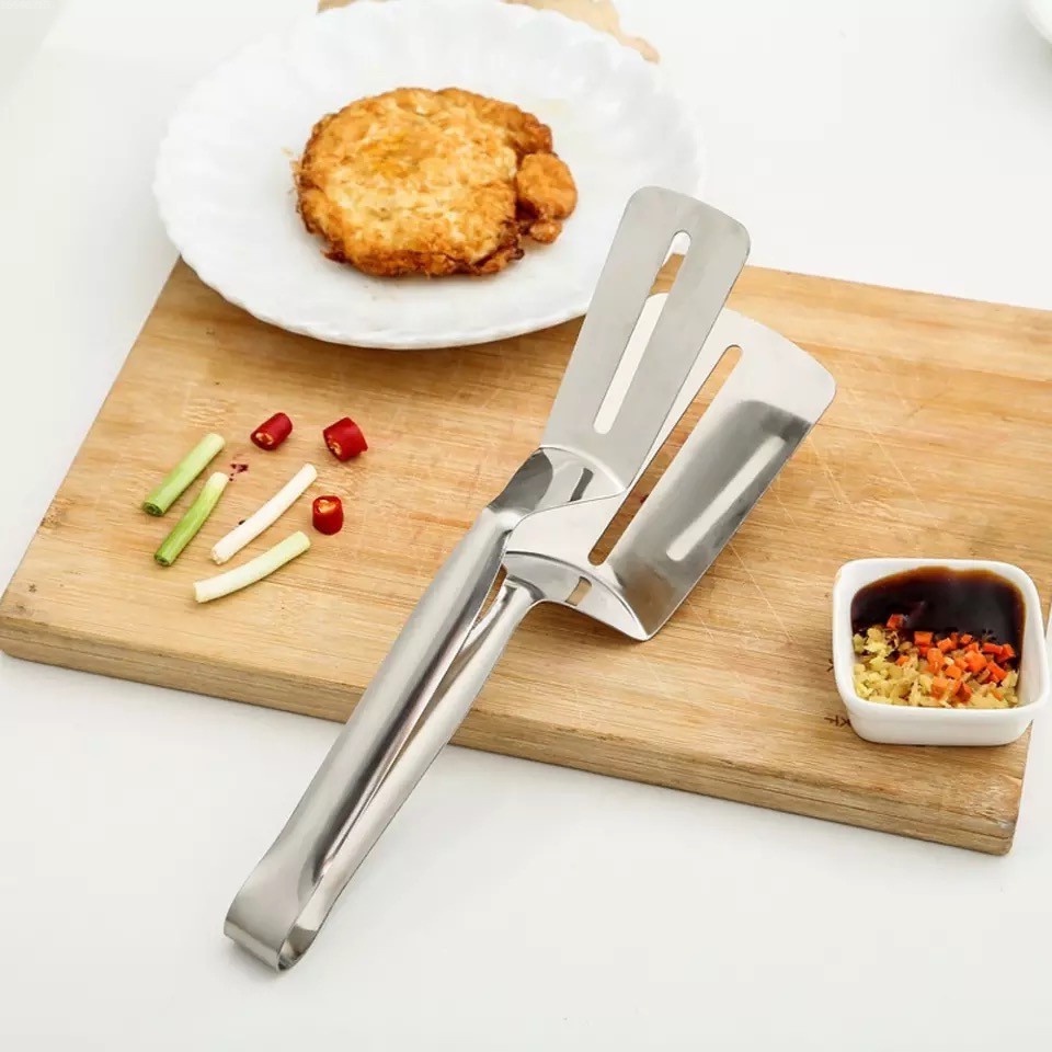 Stainless Steel Frying Shovel Clip Fried Fish Steak Shovel Kitchenware Fried Food Tongs Spatula Tong