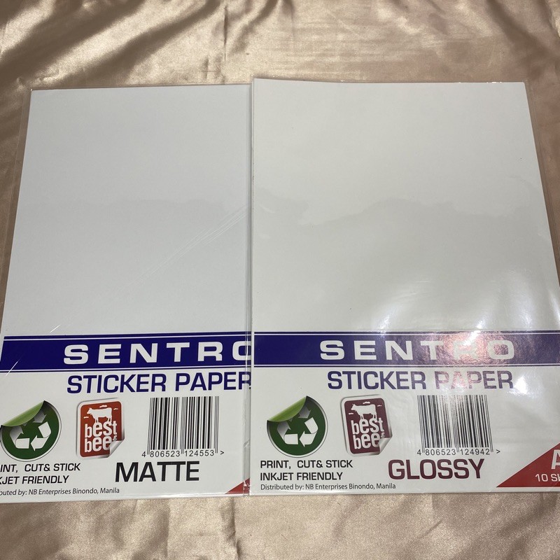 Sentro Sticker Paper A4 Matte Sticker Paper Glossy Sticker Paper Shopee Philippines
