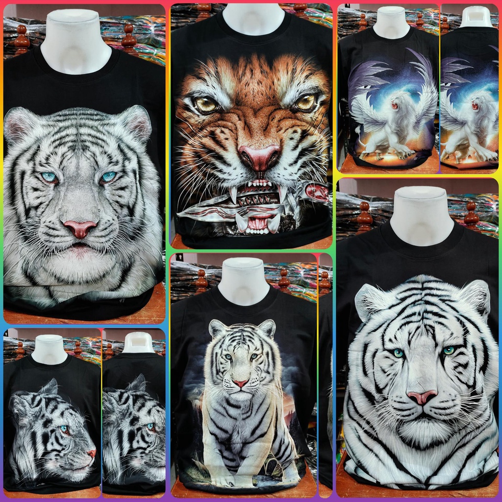 (HD)TIGER GLOW IN THE DARK WITH BACK PRINT | ORIG THAI | UNISEX | COTTON
