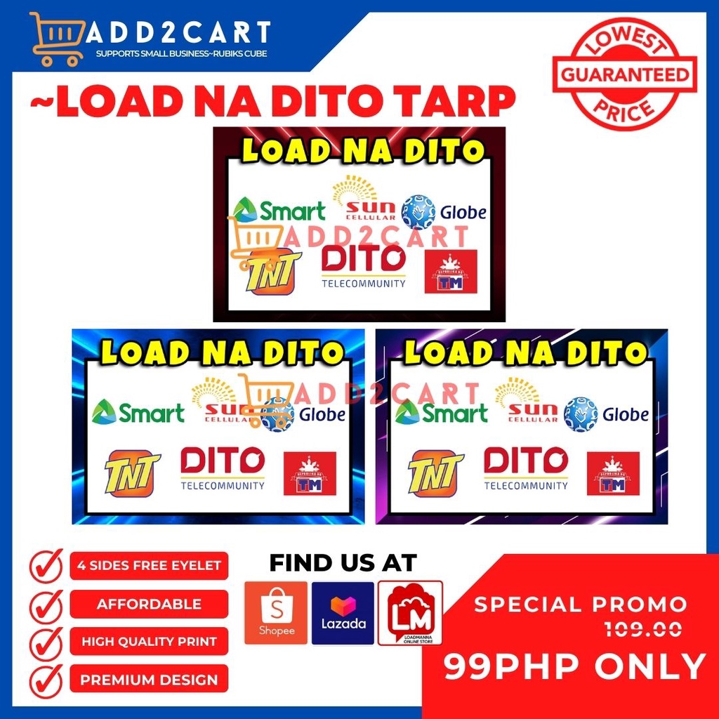 𝗟𝗢𝗔𝗗 𝗡𝗔 𝗗𝗜𝗧𝗢 Tarpaulin LOADING STATION Tarp With DITO LOGO Para Sa ...