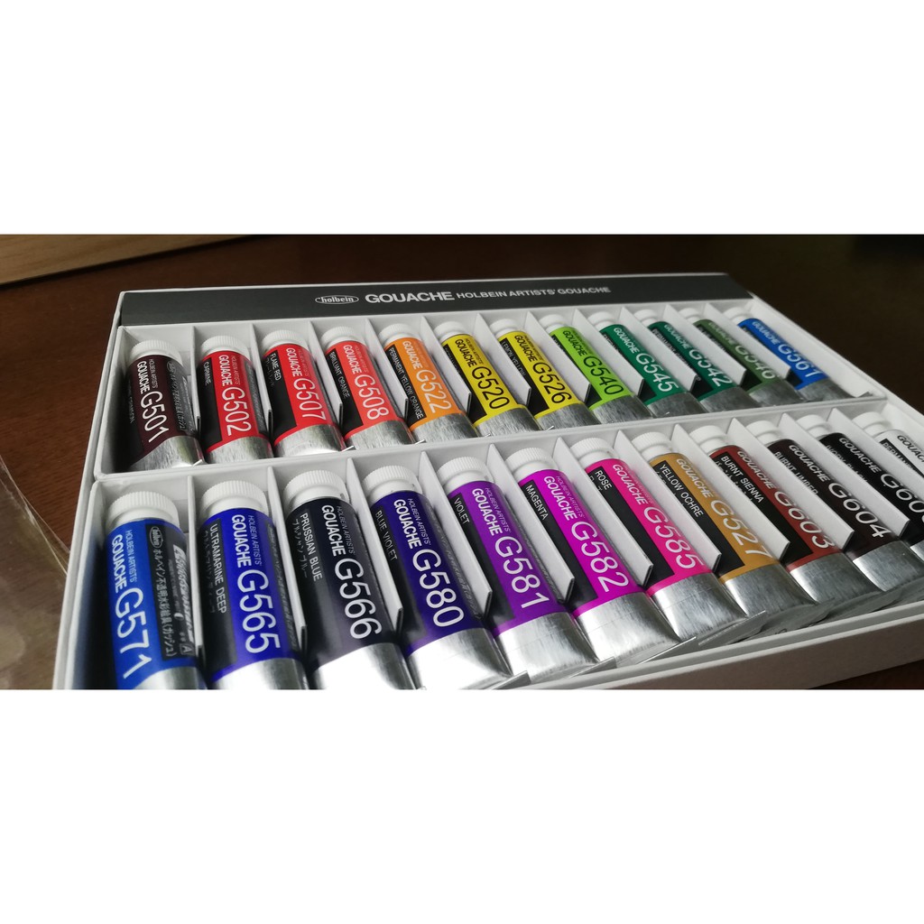 Holbein Artists' Gouache 15ml Tubes 24 Colors Set G715 [FREE
