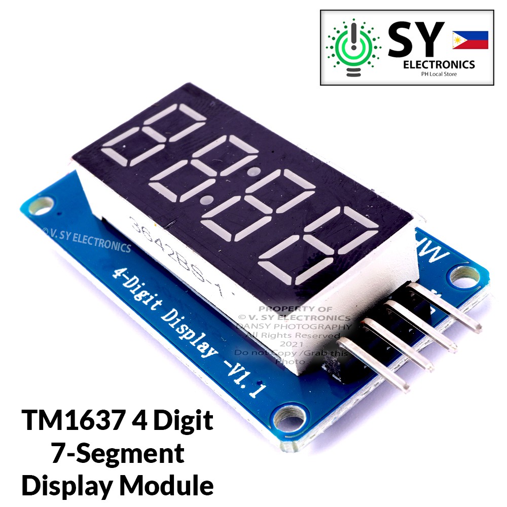 4 Digits LED 7-Segment Digital Tube Module Board TM1637 Display TM-1637 ...