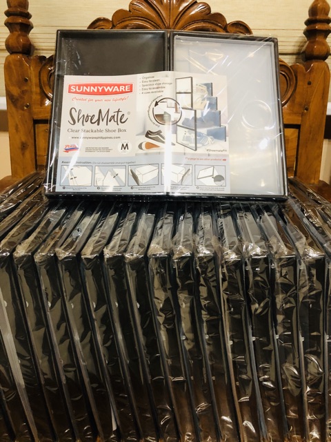 SUNNYWARE SHOEMATE Clear Stackable Shoe Box | Shopee Philippines