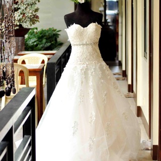 lace applique wedding dress