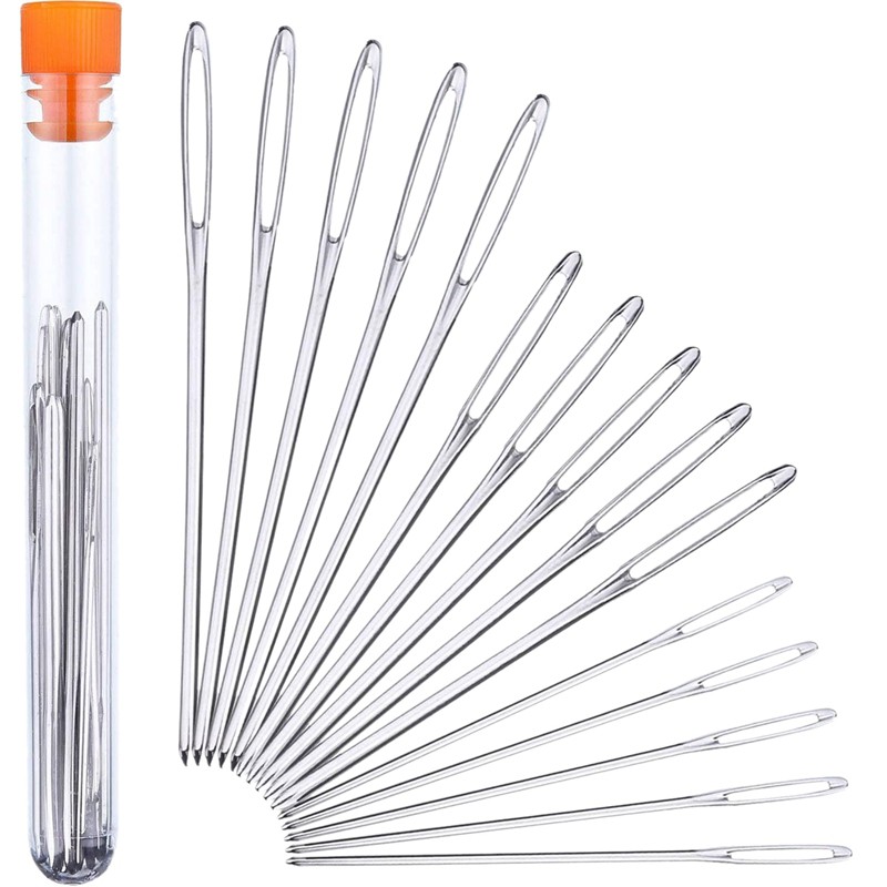 15 Pieces Blunt Needles stainless steel LargeEye Yarn Knitting Needles