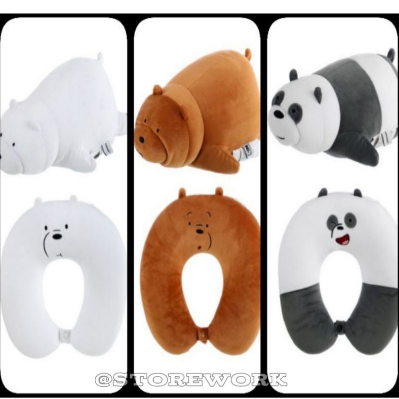 Miniso Neck Pillow Official Doll We Bare Bears Shopee Philippines