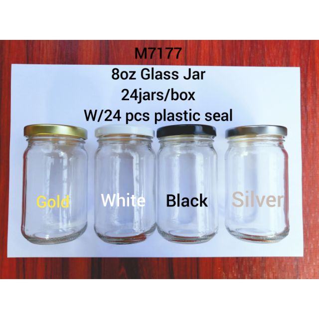 8 OZ (220ml) GLASS JAR FOOD JAR 1 BOX 24PCS w/ free 24pcs plastic seal