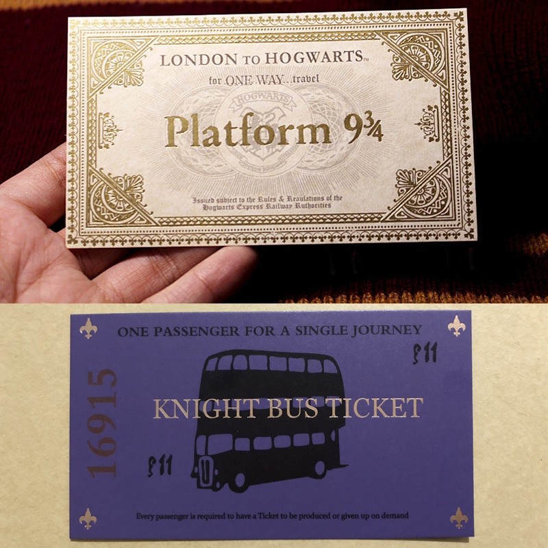 HARRY POTTER/HOGWARTS TRAIN TICKET KNIGHT BUS TICKET,,THE FINAL,STUDENT ID