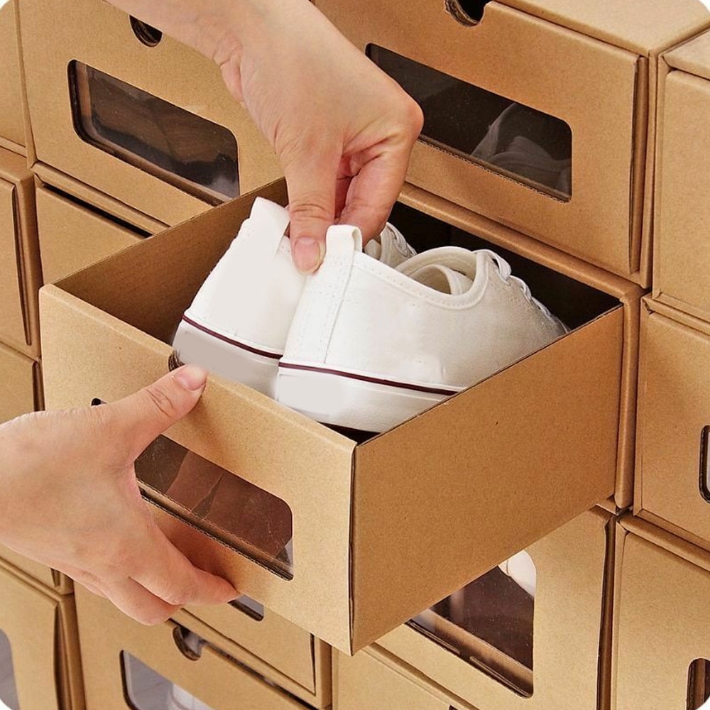 Cardboard Box Shoes Organiser With Drawer Shopee Philippines