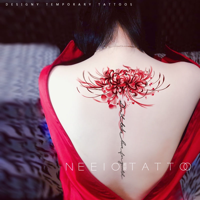 neeio tattoo stickers devil s other shore flower back spine English red  large pattern belly waist an | Shopee Philippines