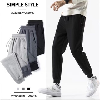 COD Unisex Plain Cotton Jogger Pants with zipper High quality